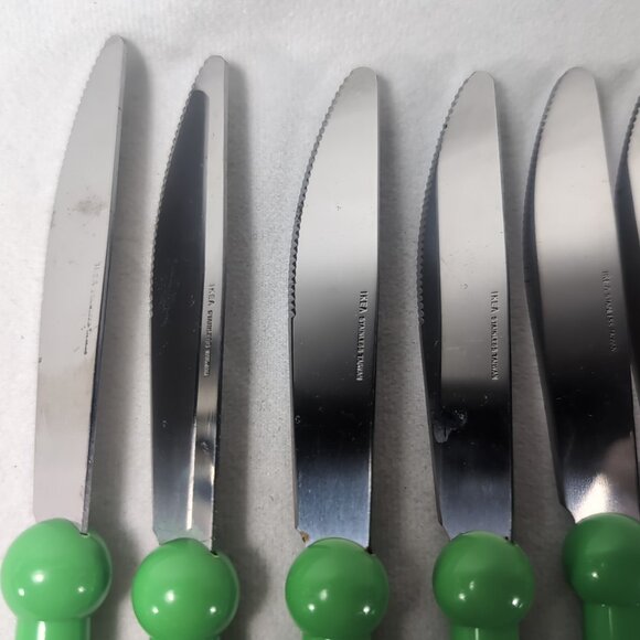 IKEA Grammatik Green 8 Lot Set Vintage Stainless Flatware Cutlery Knives Utensil - Picture 3 of 12